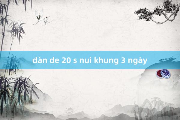 dàn de 20 s nui khung 3 ngày