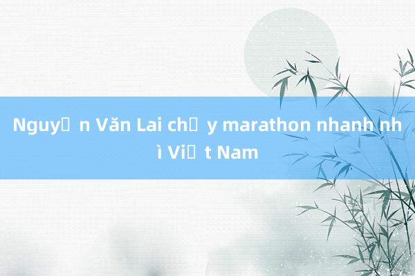 Nguyễn Văn Lai chạy marathon nhanh nhì Việt Nam