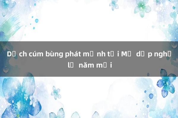 Dịch cúm bùng phát mạnh tại Mỹ dịp nghỉ lễ năm mới